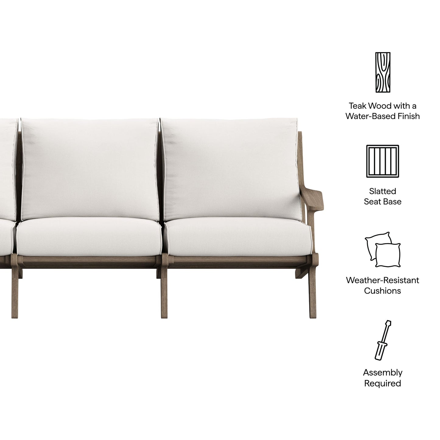 Saratoga Outdoor Teak Sofa for a Modern Patio