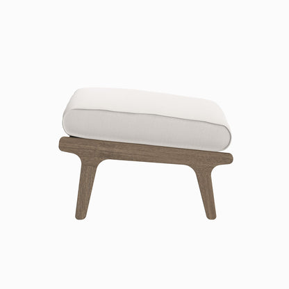 Saratoga outdoor teak chair and ottoman set with cream cushions, teak wood frame, HouseOfZazla on Tampa Home & Garden Store