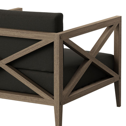 Northlake outdoor patio teak armchair by Modway with dark charcoal fabric cushions on Tampa Home & Garden Store
