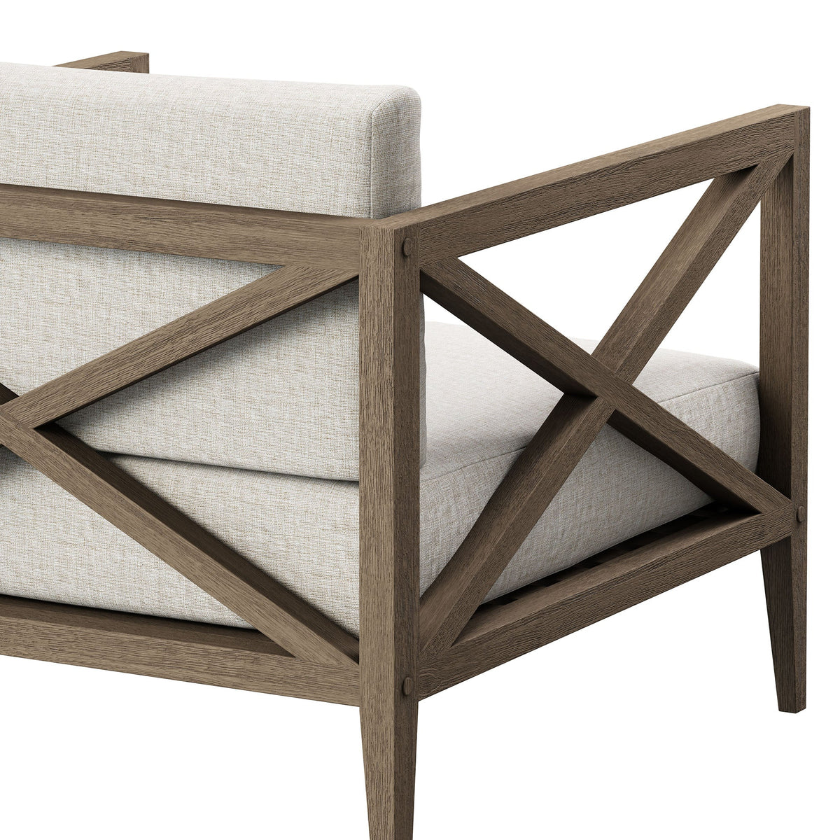 Northlake outdoor teak armchair with beige cushion and angular wood frame by Modway on Tampa Home & Garden Store