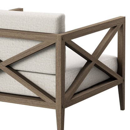 Northlake outdoor teak armchair with beige cushion and angular wood frame by Modway on Tampa Home & Garden Store