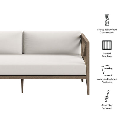 Modway Northlake Outdoor Teak Loveseat Set