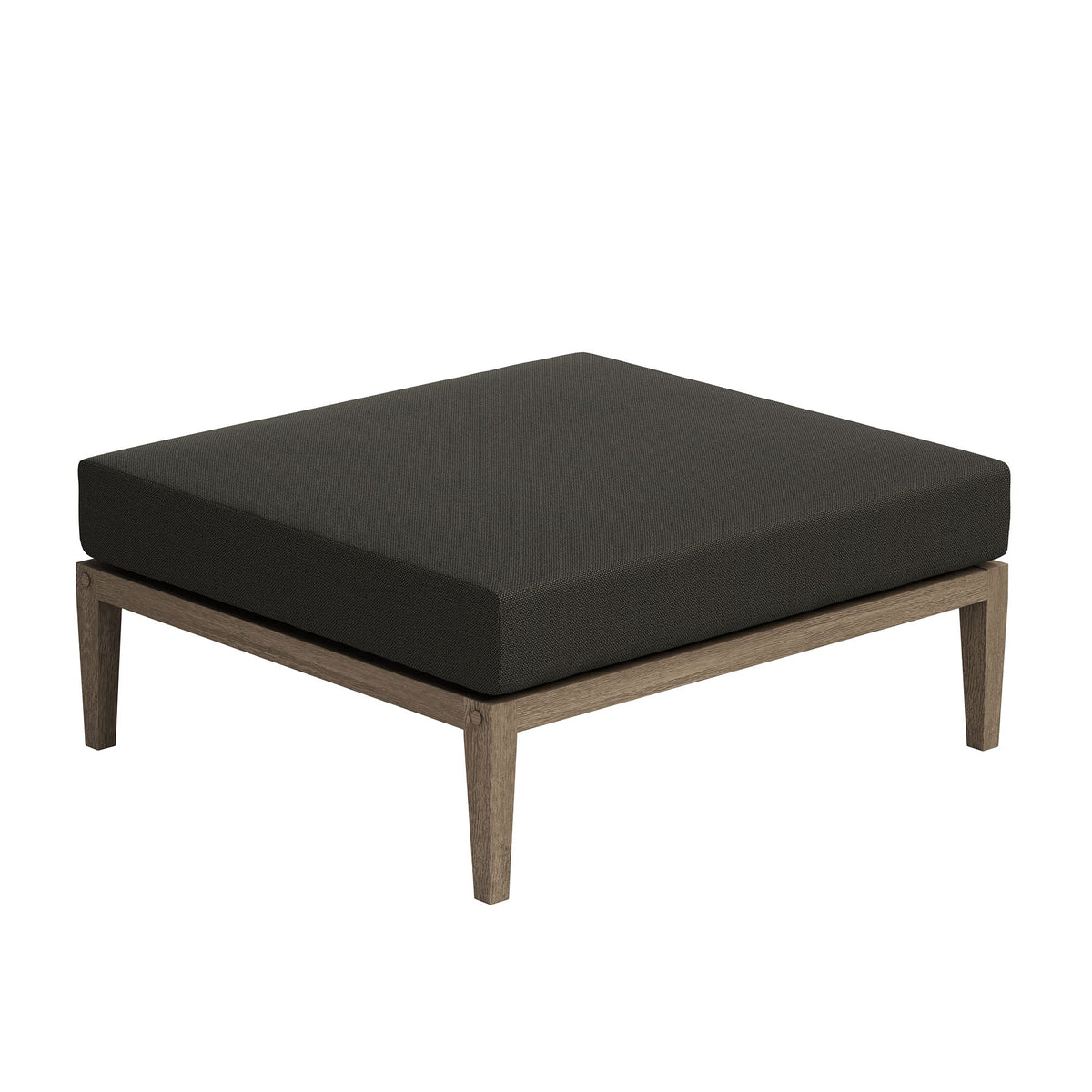 Northlake outdoor teak loveseat and ottoman set with dark gray cushions on a teak frame by Modway on Tampa Home & Garden Store