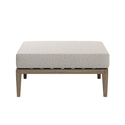 Northlake outdoor teak wood ottoman with beige fabric cushion by Modway on Tampa Home & Garden Store
