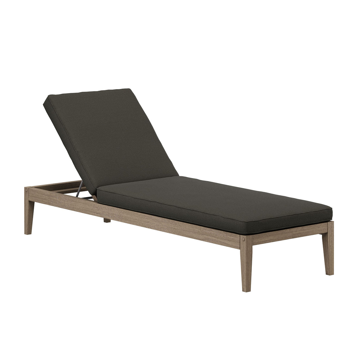 Northlake outdoor teak chaise lounge with dark charcoal cushion and wood frame on Tampa Home & Garden Store