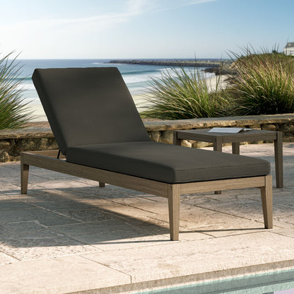 Northlake outdoor teak chaise lounge with charcoal cushion and wood frame by Modway on Tampa Home & Garden Store
