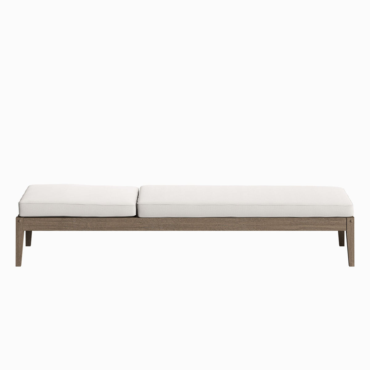 Northlake Outdoor Patio Teak Chaise Lounge by Modway, white cushions, teak frame on Tampa Home & Garden Store