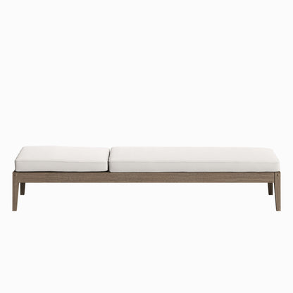 Northlake Outdoor Patio Teak Chaise Lounge by Modway, white cushions, teak frame on Tampa Home & Garden Store