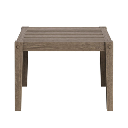 Northlake teak outdoor sofa table top with slatted surface and thick frame on Tampa Home & Garden Store