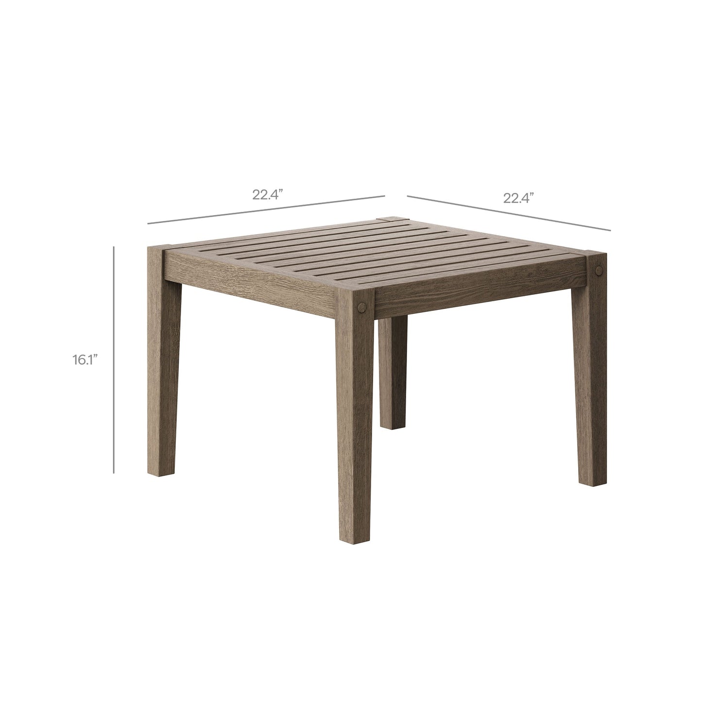 Northlake Square Outdoor Patio Teak Side Table by Modway, square teak slatted top on Tampa Home & Garden Store