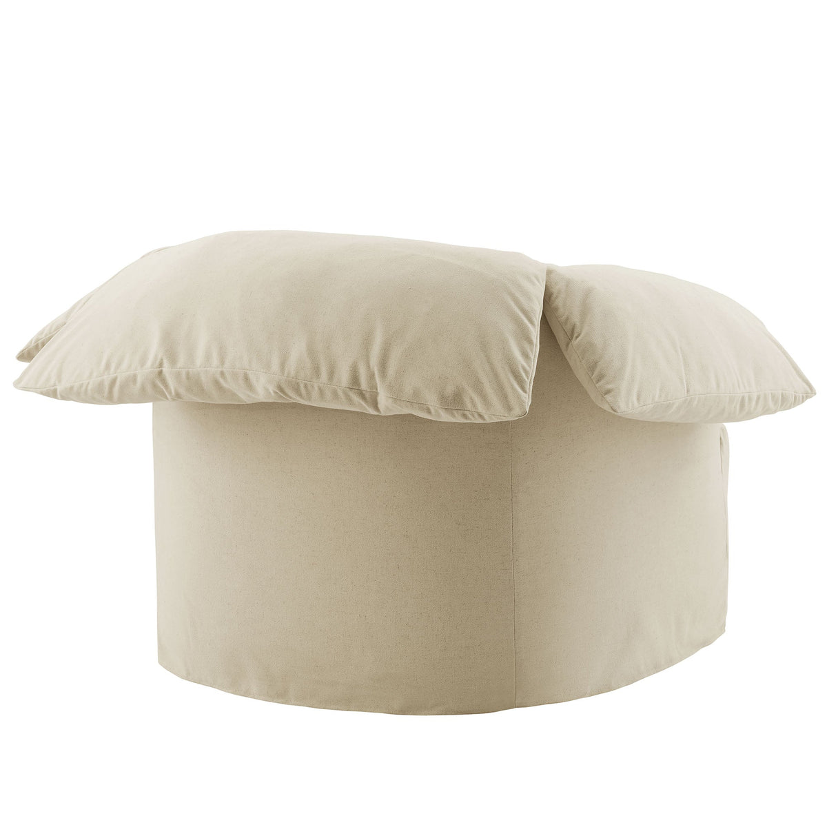 Lark slipcovered oversized armchair in beige fabric with plush cushions on Tampa Home & Garden Store