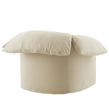 Lark slipcovered oversized armchair in beige fabric with plush cushions on Tampa Home & Garden Store
