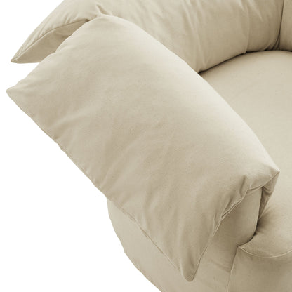 Lark slipcovered oversized armchair cushions beige fabric on Tampa Home & Garden Store