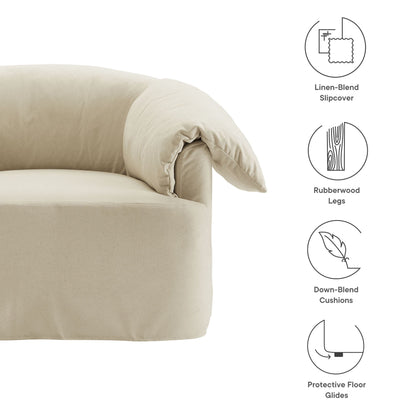 Lark Slipcovered Fabric Oversized Armchair beige linen-blend slipcover by Modway on Tampa Home & Garden Store