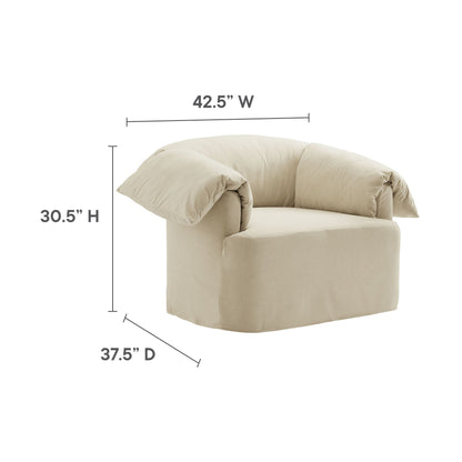 Lark Slipcovered Fabric Oversized Armchair beige slipcover by Modway on Tampa Home & Garden Store