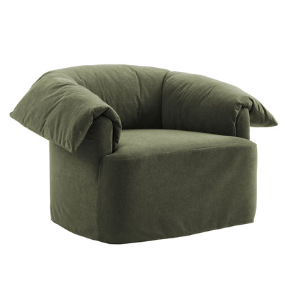 Lark Slipcovered Fabric Oversized Armchair olive green slipcover with plush cushions on Tampa Home & Garden Store