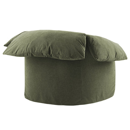 Lark Slipcovered Fabric Oversized Armchair olive green slipcover with plush cushions on Tampa Home & Garden Store