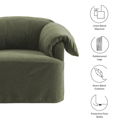 Lark slipcovered oversized armchair olive green fabric by Modway on Tampa Home & Garden Store