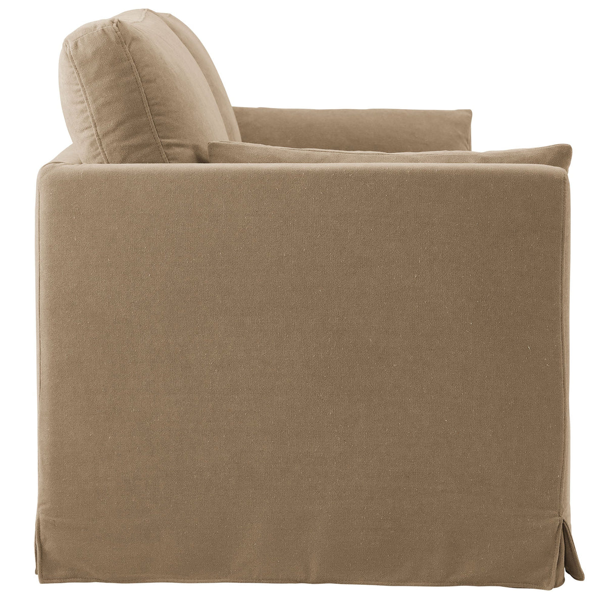 Wellfleet 85in Slipcovered Fabric Sofa beige slipcover side view by Modway on Tampa Home & Garden Store