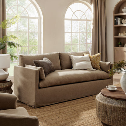 Wellfleet 85in Slipcovered Fabric Sofa by Modway in taupe on Tampa Home & Garden Store