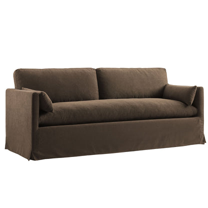 Wellfleet 85-inch slipcovered fabric sofa in brown by Modway on Tampa Home & Garden Store