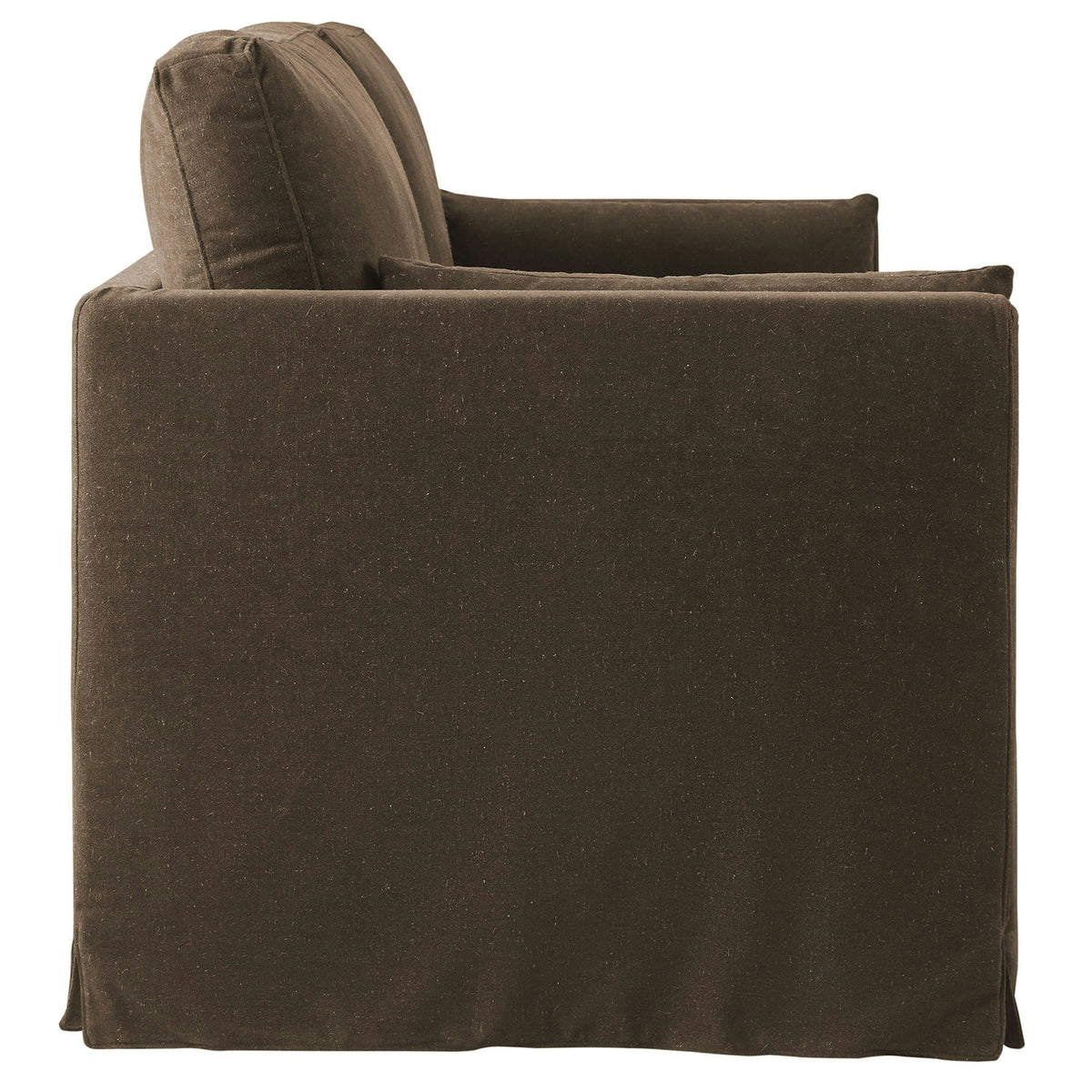 Wellfleet 85in slipcovered fabric sofa brown upholstery with back cushions Modway on Tampa Home & Garden Store