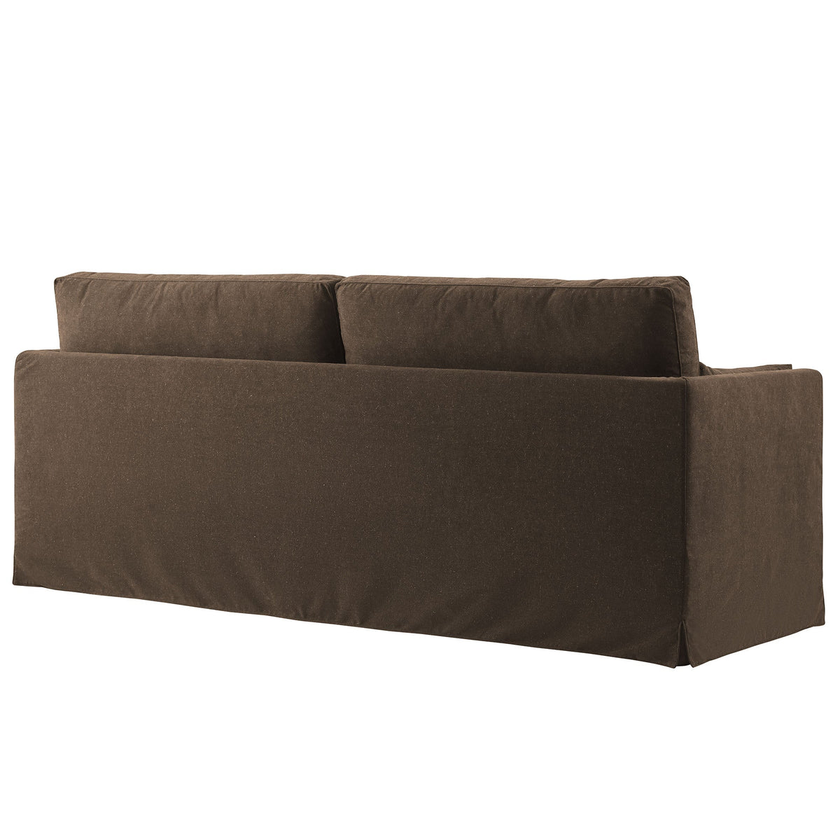Wellfleet 85-inch Slipcovered Fabric Sofa by Modway, brown fabric with two back cushions on Tampa Home & Garden Store