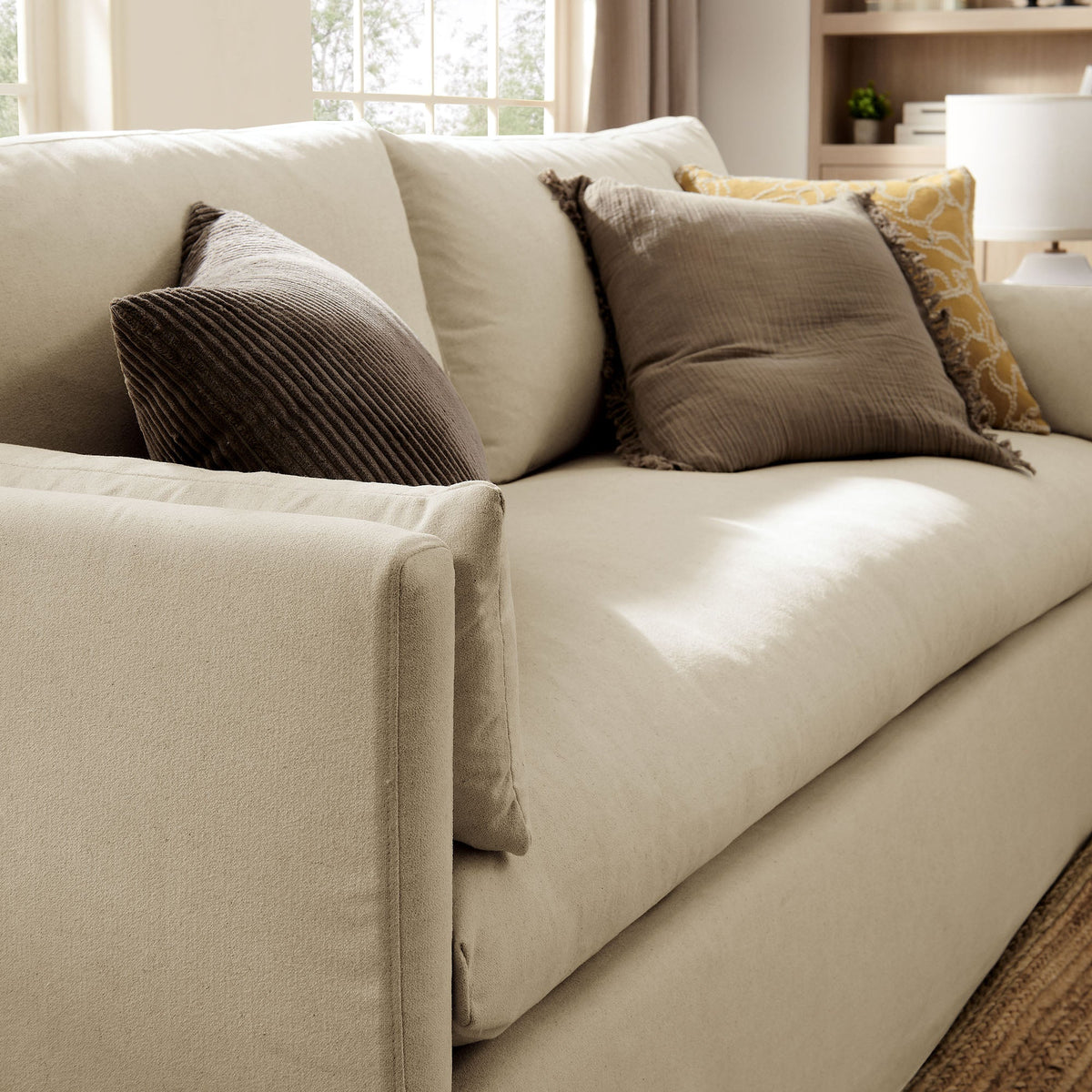 Wellfleet 85-inch Slipcovered Sofa by Modway beige slipcover with cushions on Tampa Store on Tampa Home & Garden Store