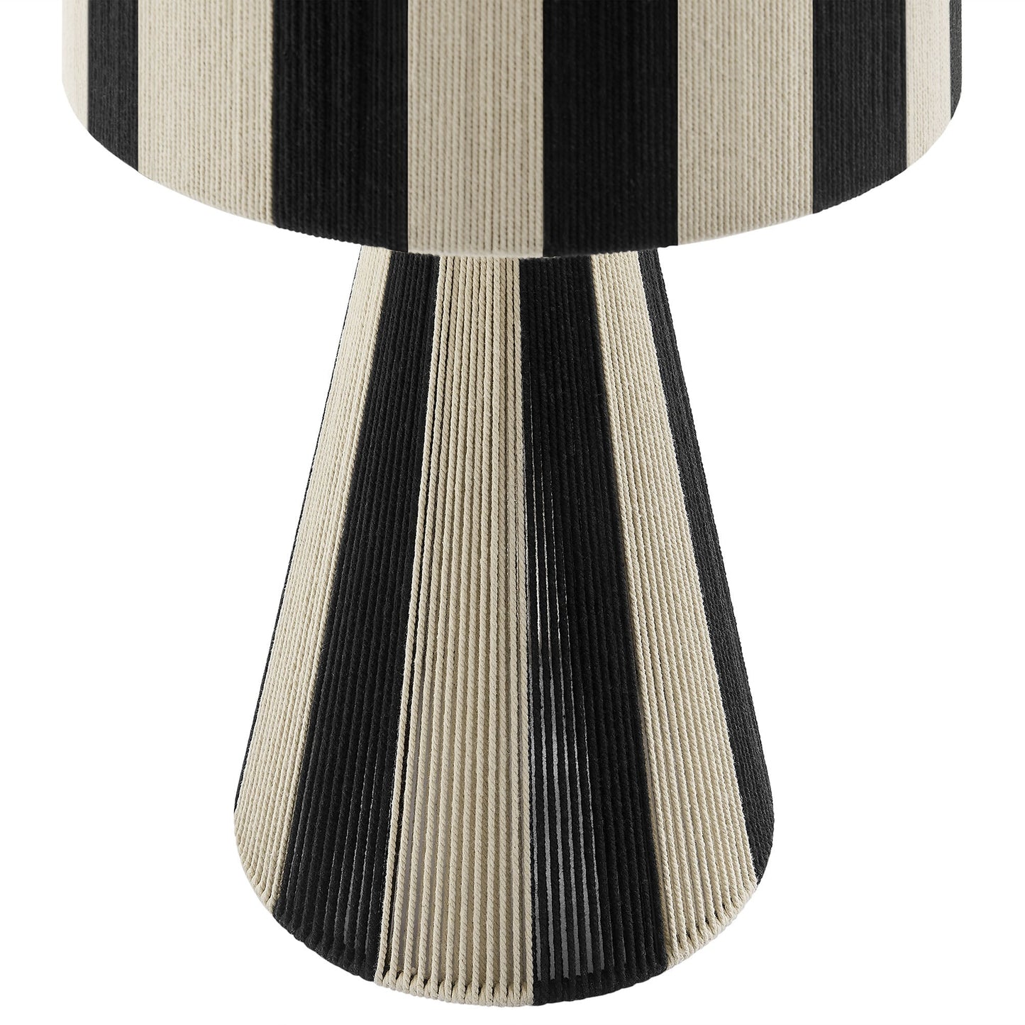 Renae handwoven cotton thread striped table lamp with black and natural beige bands HouseOfZazla on Tampa Home & Garden Store