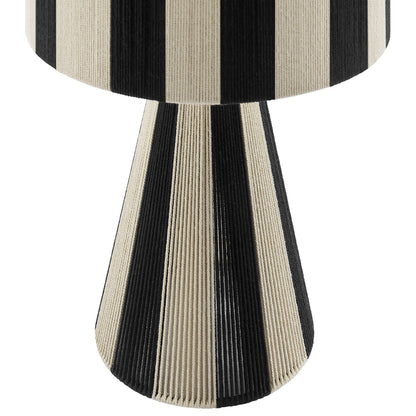 Renae handwoven cotton thread striped table lamp with black and natural beige bands HouseOfZazla on Tampa Home & Garden Store