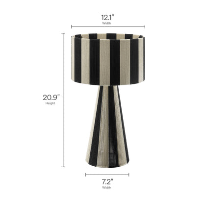 Renae handwoven cotton thread striped table lamp in black and beige by HouseOfZazla lighting on Tampa Home & Garden Store