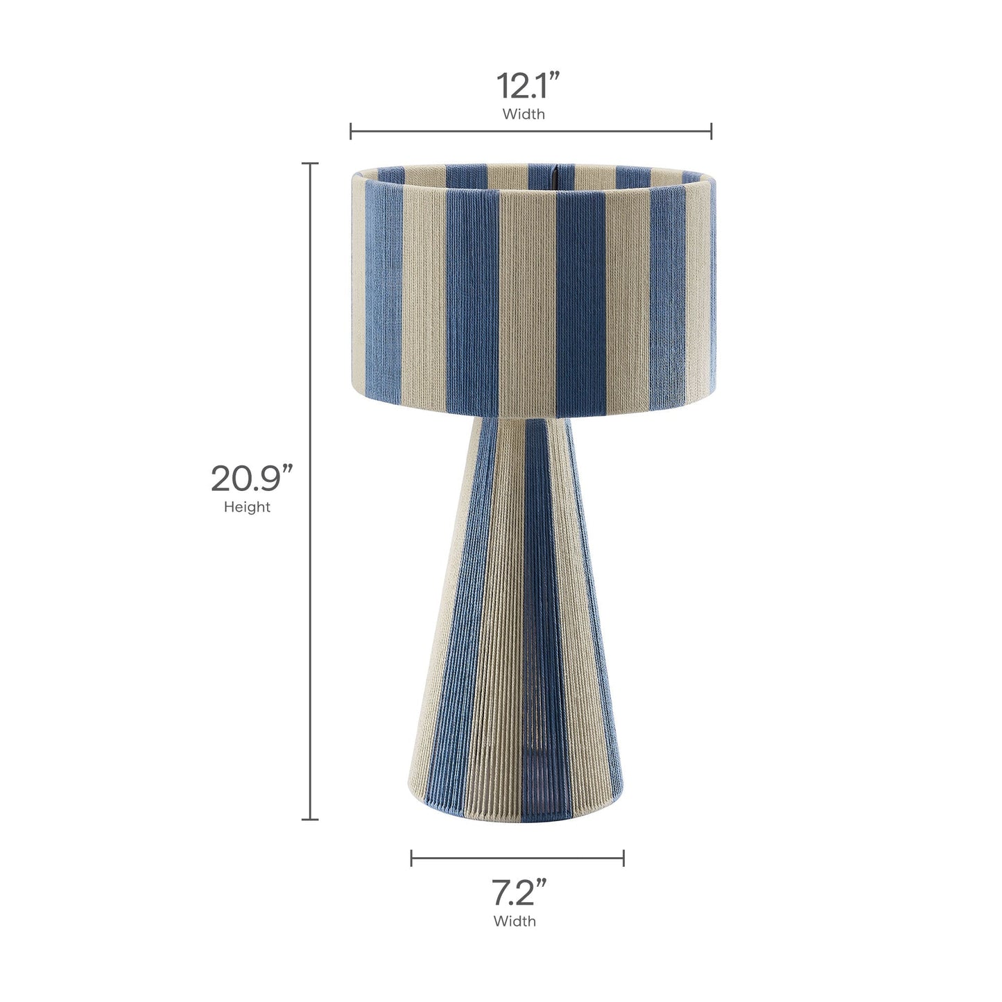 Renae handwoven cotton thread striped table lamp blue beige stripes by Modway on Tampa Home & Garden Store