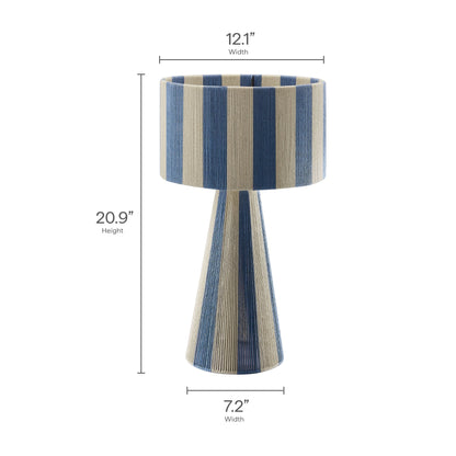 Renae handwoven cotton thread striped table lamp blue beige stripes by Modway on Tampa Home & Garden Store