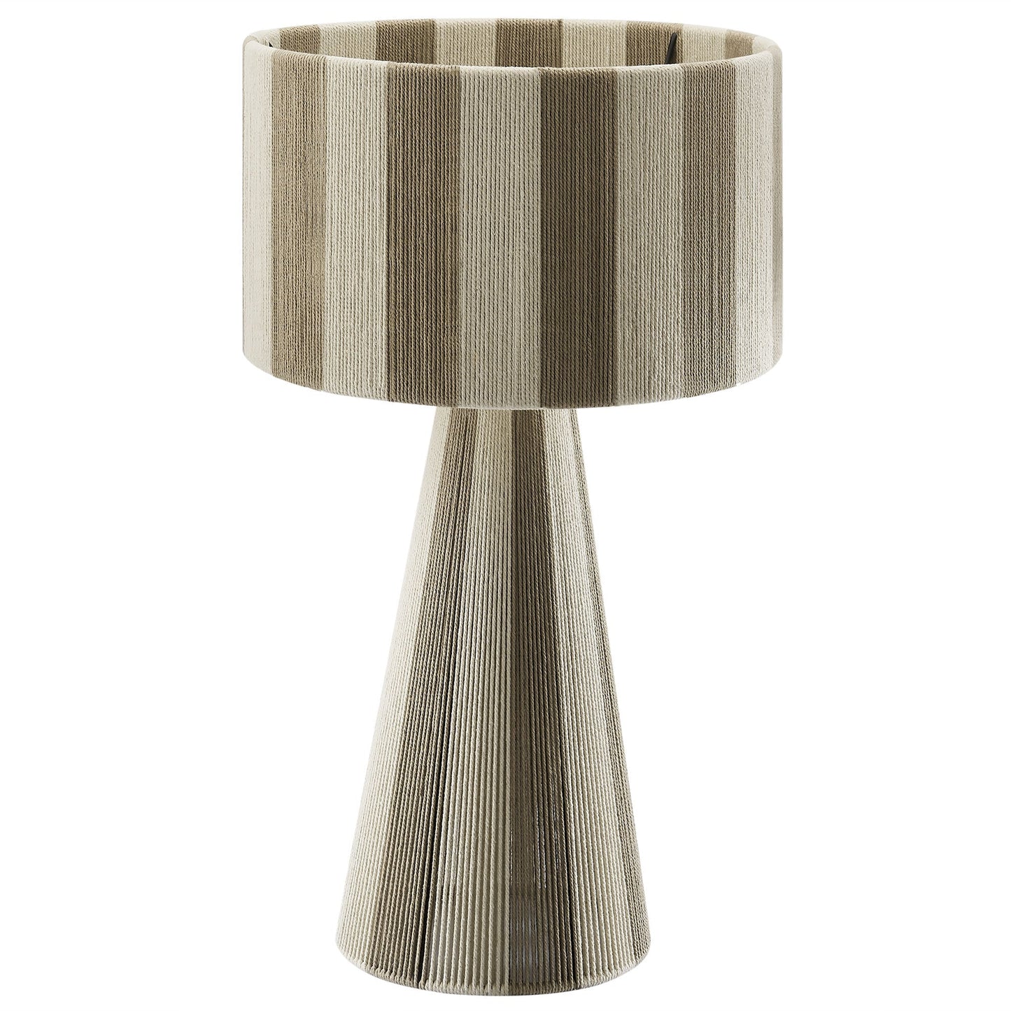 Renae Handwoven Cotton Thread Striped Table Lamp by Modway in beige taupe tones on Tampa Home & Garden Store