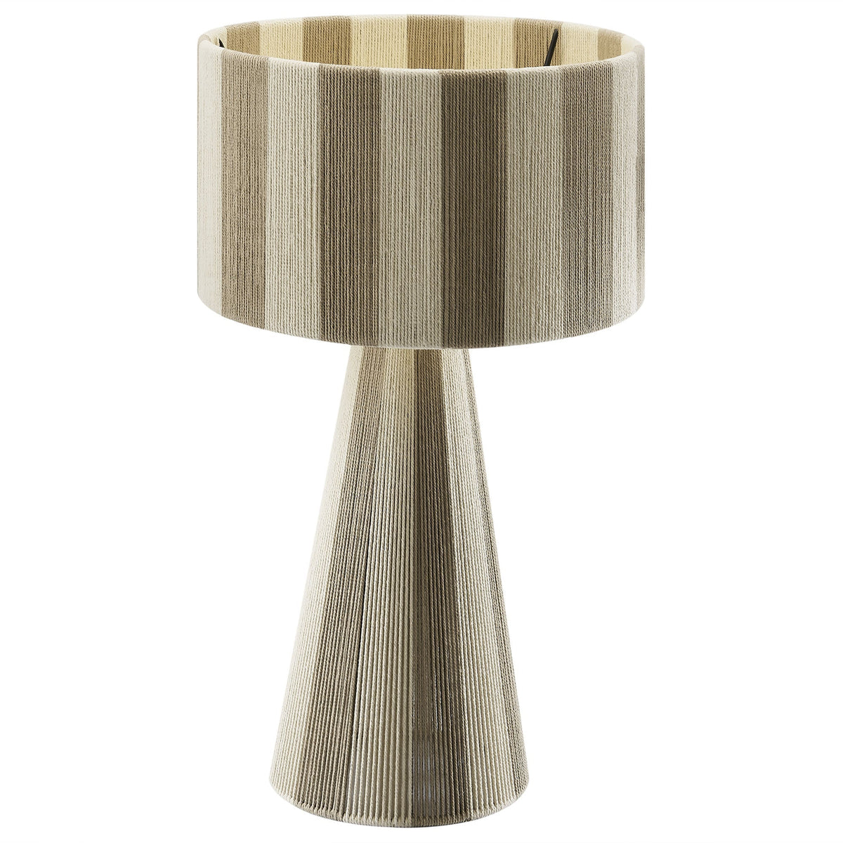 Renae handwoven cotton thread striped table lamp in beige and taupe by Modway on Tampa Home & Garden Store