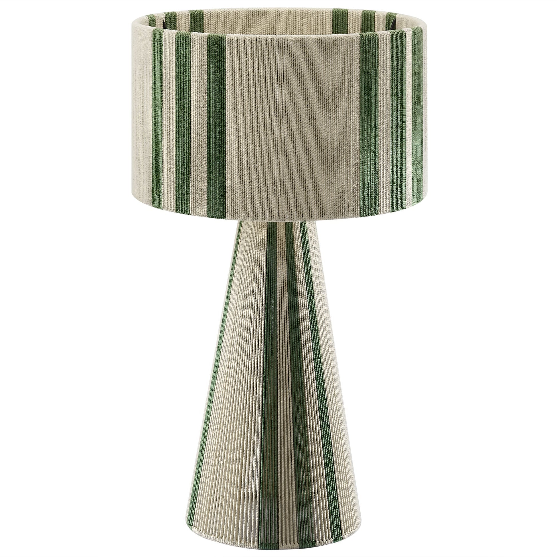 Gia handwoven cotton thread table lamp with beige and green stripes by Modway on Tampa Home & Garden Store