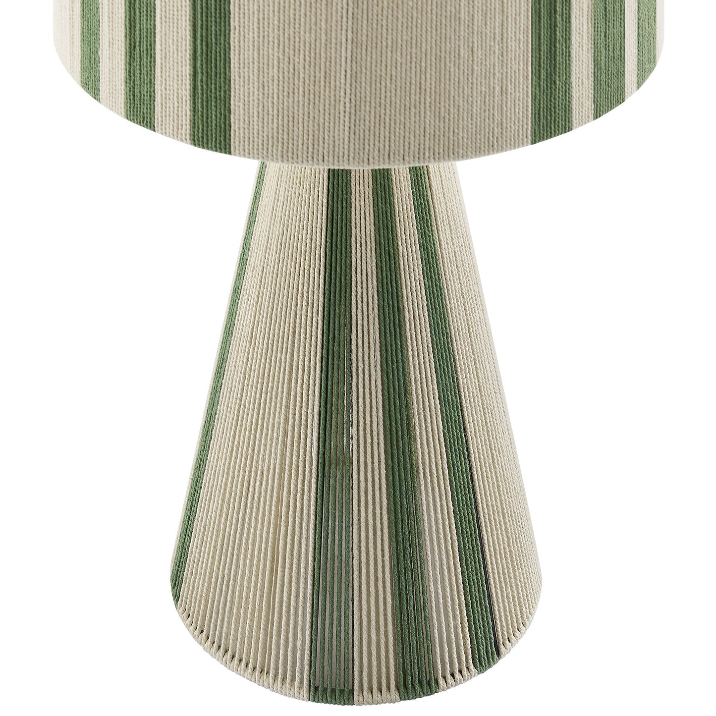 Gia Handwoven Cotton Thread Table Lamp green and cream striped fabric base by HouseOfZazla on Tampa Home & Garden Store
