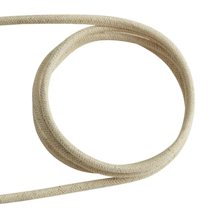 Gia handwoven cotton thread table lamp by HouseOfZazla; natural beige woven cord close-up on Tampa Home & Garden Store