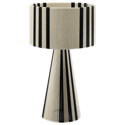 Gia Handwoven Cotton Thread Table Lamp with beige and black striped shade on Tampa Home & Garden Store