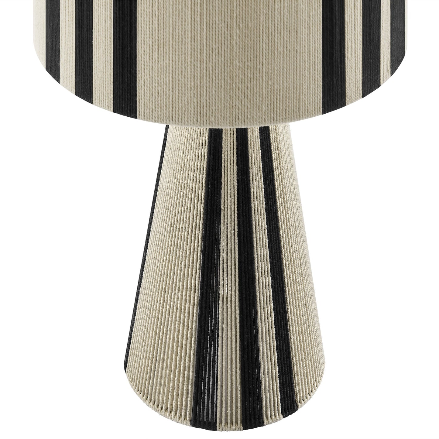 Gia Handwoven Cotton Thread Table Lamp with beige and black striped base by Modway on Tampa Home & Garden Store