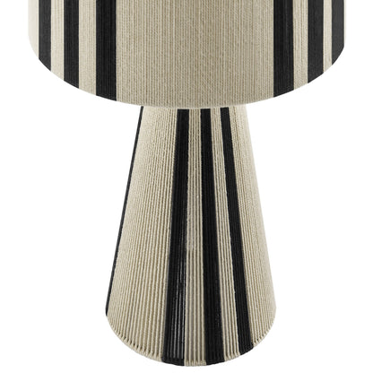 Gia Handwoven Cotton Thread Table Lamp with beige and black striped base by Modway on Tampa Home & Garden Store
