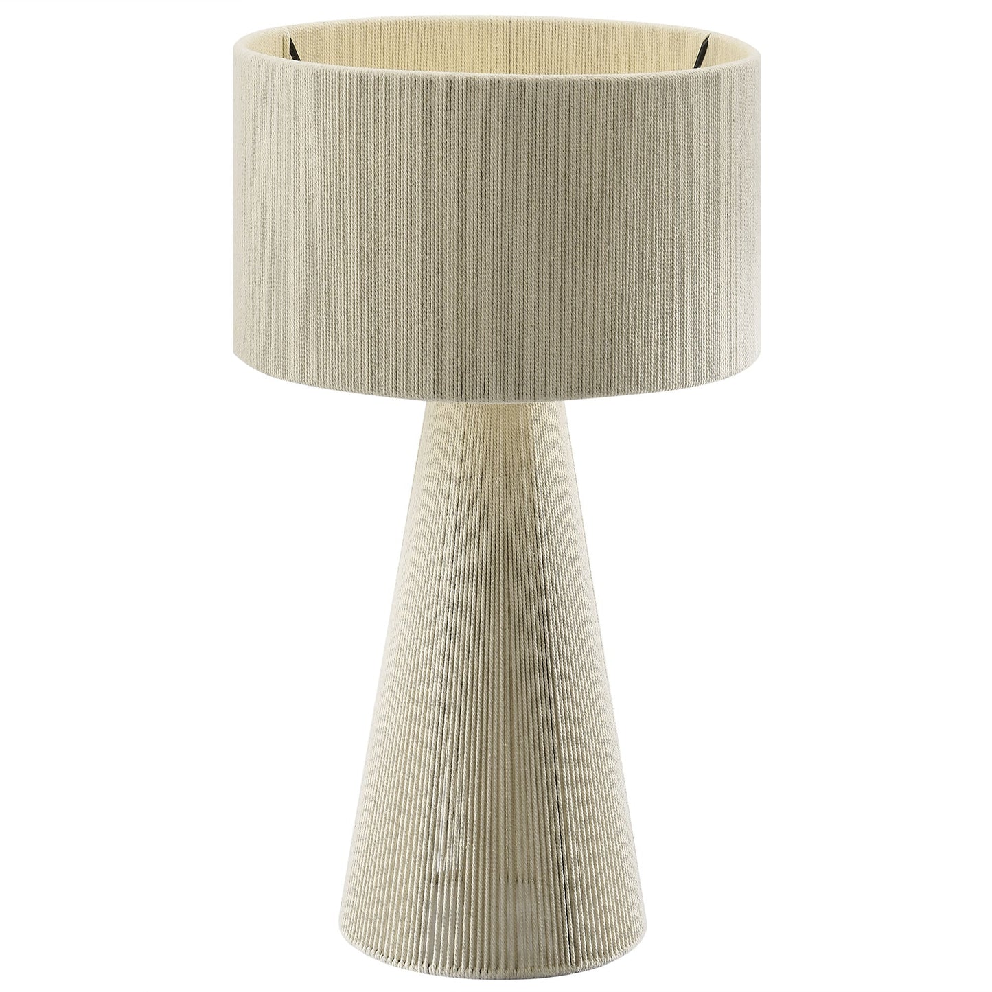 Gia Handwoven Cotton Thread Table Lamp by Modway, beige woven shade and base on Tampa Home & Garden Store