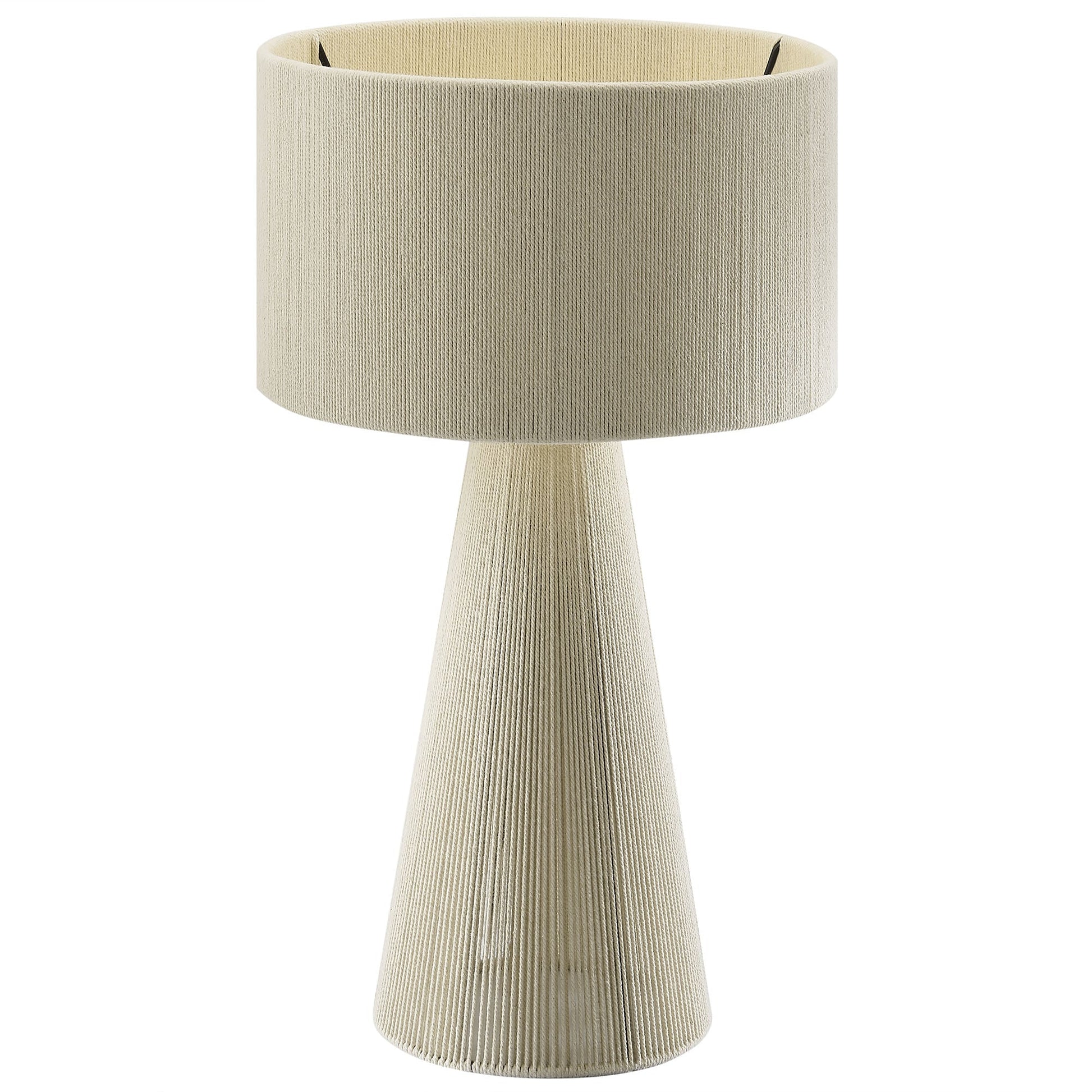 Gia Handwoven Cotton Thread Table Lamp by Modway, beige woven shade and base on Tampa Home & Garden Store