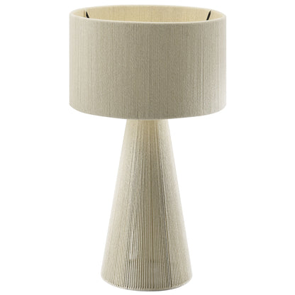 Gia Handwoven Cotton Thread Table Lamp by Modway, beige woven shade and base on Tampa Home & Garden Store