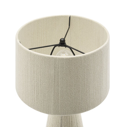 Gia Handwoven Cotton Thread Table Lamp by Modway beige wrap with black frame and natural texture on Tampa Home & Garden Store