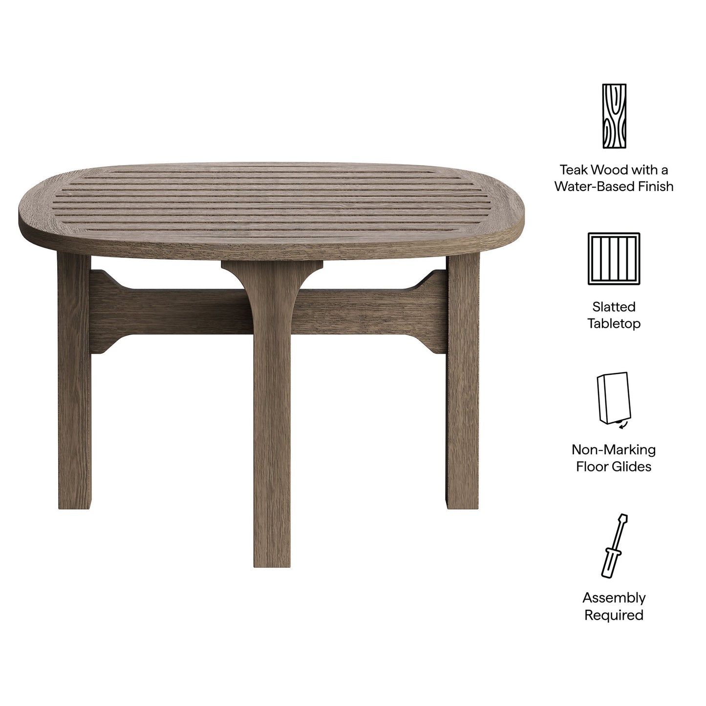 Saratoga Square Outdoor Teak Side Table by Modway