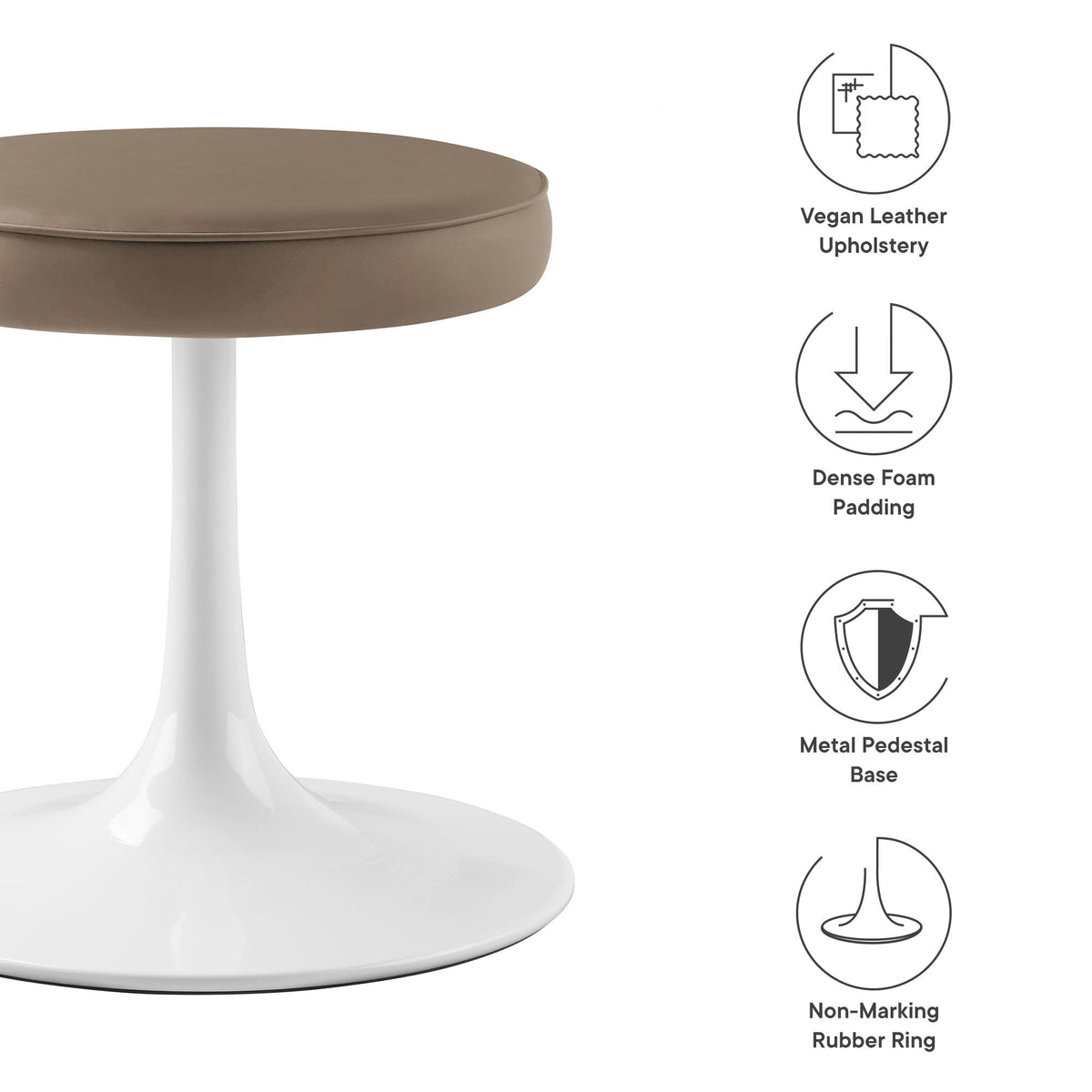 Lippa vegan leather round stool by Modway for bar seating on Tampa Home & Garden Store
