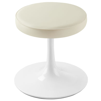 Lippa vegan leather round stool white pedestal base bar dining stool HouseOfZazla on Tampa Home & Garden Store