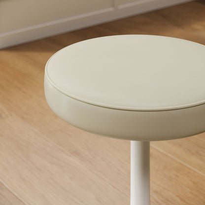 Lippa vegan leather round stool, white seat with stitched edge, by Modway HouseOfZazla on Tampa Home & Garden Store