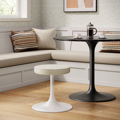 Lippa vegan leather round bar stool white pedestal base by Modway dining nook Tampa Home Store on Tampa Home & Garden Store